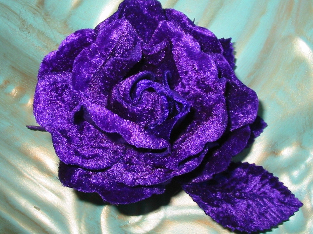 Millinery Perfect Purple Velvet Rose
