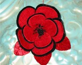 Gorgeous Velvet Black and Red Camellia Rose Hatmaking