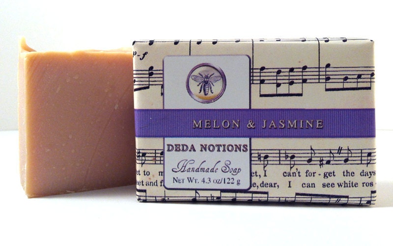 Melon Jasmine - OLIVE & SHEA BUTTER Soap - Handmade Cold Process