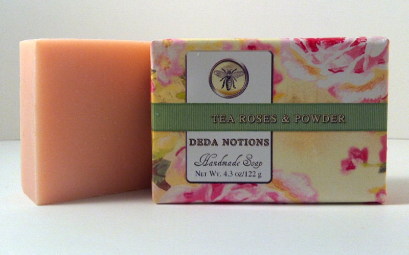 Tea Roses and Powder - OLIVE & SHEA BUTTER Soap - Cold Process Soap