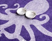 Bottle Cap Eye Silver Octopus on Purple Velvet  - FREE Pay it Forward - Act of Kindness
