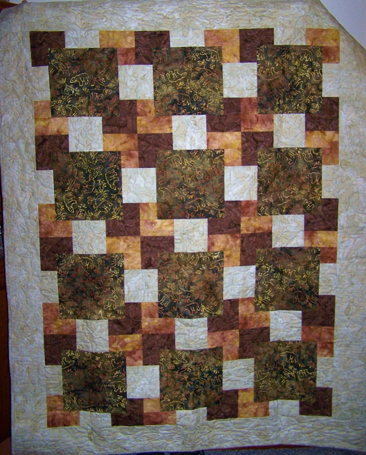 Up North Batik Quilt - 54 x 68 - FREE U.S. SHIPPING