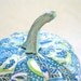 Pumpkin Ornament Squash Ornament Paisley Pumpkin decoupage origami paisley turquoise teal gold fall autumn thanksgiving