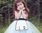 Halloween Costume ALICE IN WONDERLAND dress retro Apron dress for girls fun for special occasion or tea party handmade costume