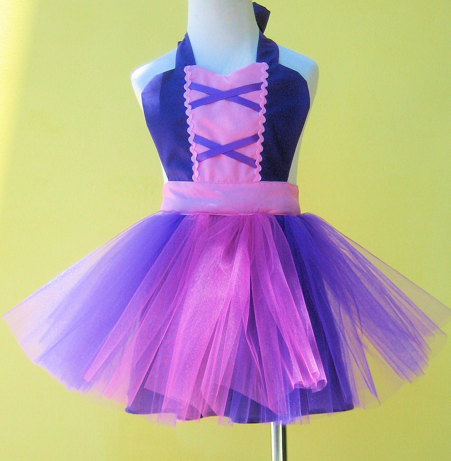 kids apron RAPUNZEL dress up  TUTU kids apron for girls fun for special occasion or birthday party dress up costume