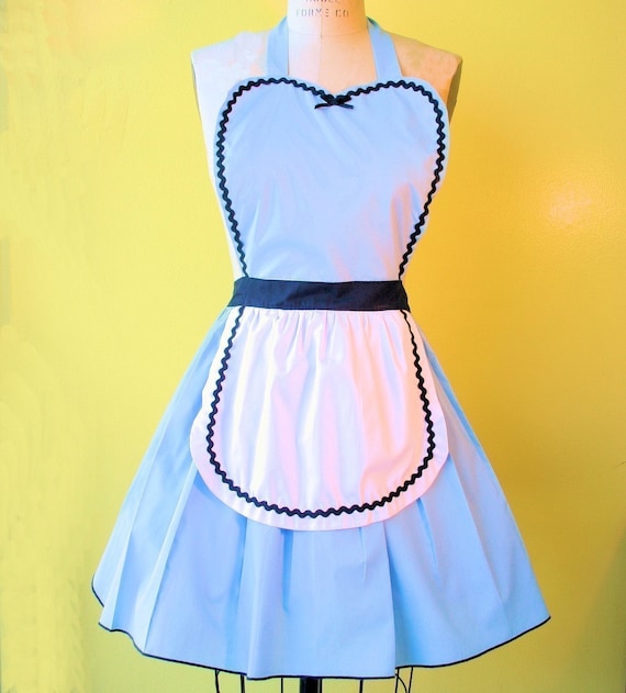 ALICE in WONDERLAND .... Retro 50s Apron sexy hostess bridal shower gift and is vintage inspired womens flirty costume full aprons