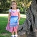 Halloween Costume Little Red Riding Hood dress red gingham retro apron dress costume for girls and toddlers