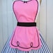 retro apron pink apron 50s DINER WAITRESS ......  ice cream parlor hostess bridal shower gift vintage inspired womens flirty full
