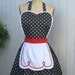 RETRO APRON  Lucy ... retro red black polka dot womens full apron flirty hostess gift vintage inspired flirty