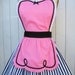 retro pink apron 50s DINER WAITRESS ...  ice cream parlor candy shop fifties sexy hostess bridal shower gift vintage flirty full aprons