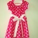 MINNIE MOUSE dress  Party Dress  in Hot pink Polka Dots super twirly peasant dress costume Birthday party