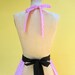 Retro apron 50s Housewife with Vintage Kitchen print with pink Polka dots