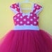 MINNIE MOUSE dress TUTU  Party Dress  in Hot pink Polka Dots super twirly  dress 1st Birthday party