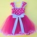 MINNIE MOUSE dress TUTU  Party Dress  in Hot pink Polka Dots super twirly  dress 1st Birthday party