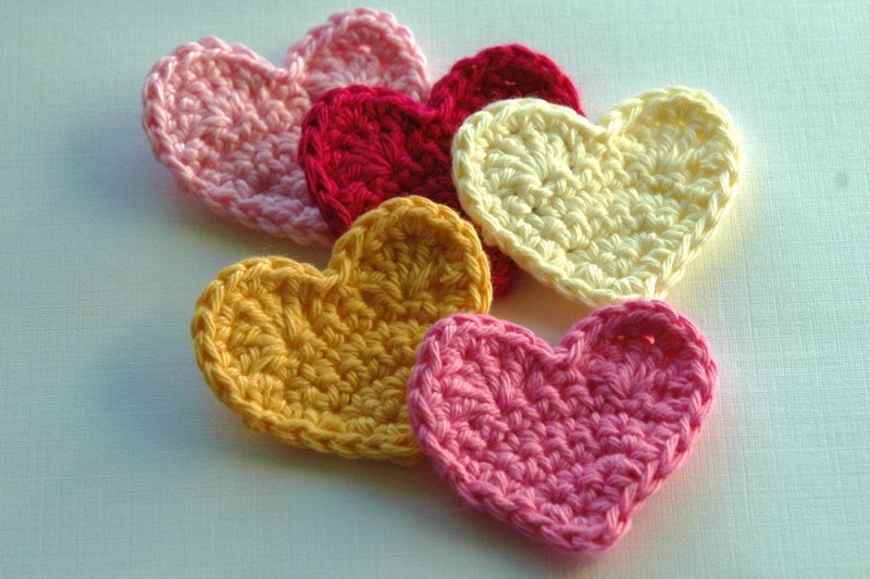 Crochet Hearts x 5