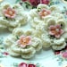 Crochet Flowers - Cream Embellished Crochet Flowers x 4