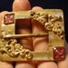 Victorian Buckle Brooch Gold Wash Pink Paste Pin