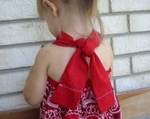 FRONT PAGE of Etsy --The Original RED Bandanna Halter Dress -- One Size Fits Most