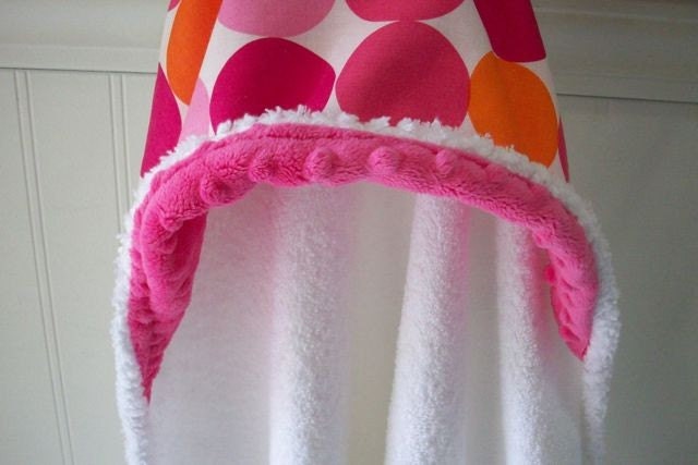 Baby Hooded Towels-Pink-Party-Polka Dots-Minky-Savvy Baby Goodies-Child-Beach-Bath-Pool-Kids-Terry-Cover Up-Gifts-Girls