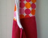 Child Hooded Towel-Personalized-Hot-Pink-Party-Dots-30 x 54-Savvy Baby Goodies-Beach-Swimming-Bath Terry Kids Hooded Cover Up Wraps-Girl