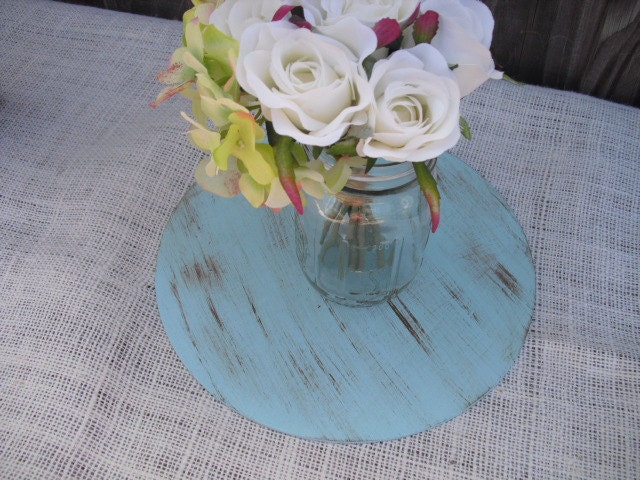 Shabby Chic Round Wood Centerpiece Bases (You Choose Color) - Item 1153