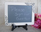 MEDIUM Shabby Chic Damask Chalkboards with EASELS for Signs and Table Numbers or Photo Props - Item 1247