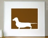 Mod Dachshund - 8x10 Fine Art Silhouette Dog Print in your choice of color