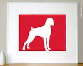 Mod Boxer with Natural Ears 8x10 Fine Art Print Silhouette
