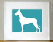 Mod Great Dane Dog Fine Art Print - 11x13" size