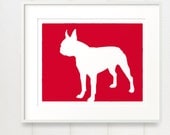 Mod Boston Terrier Silhouette - 8x10 Dog Fine Art Print
