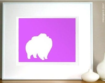 Mod Pomeranian Dog Fine Art Print - 8x10