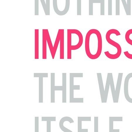 I'm Possible Audrey Hepburn Quote Print 8 x 10 Magenta Pink and Gray