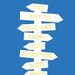 Custom Wedding Reception Sign - Rustic Road Signpost Travel Arrows