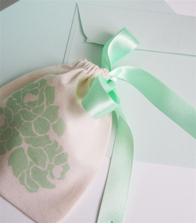 Mint Green Card & Gift pouch set - 1pouch/1 envelope/1 card