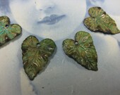 Verdigris Patina Very Detailed Ivy Leaf Charms 837VER x4