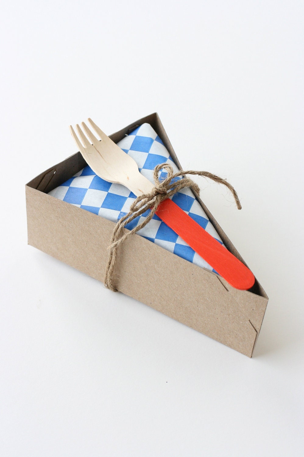 Color Block Wooden Forks - set of 24