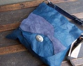 Blue Patchwork "Percy" Leather Purse