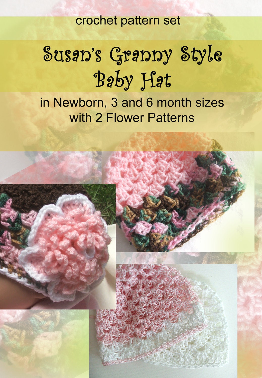 Pattern - SUPER Fast Crochet Baby Hat plus Flower