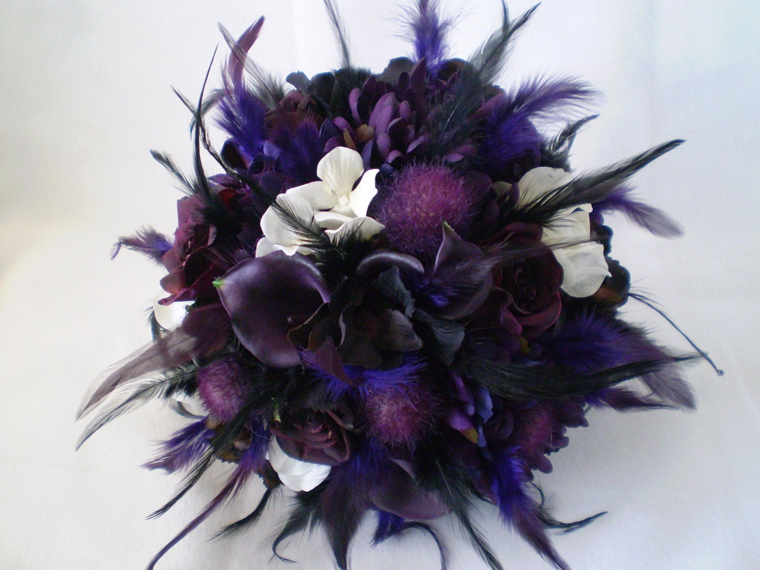 TWILIGHT Wedding Bouquet With Feathers