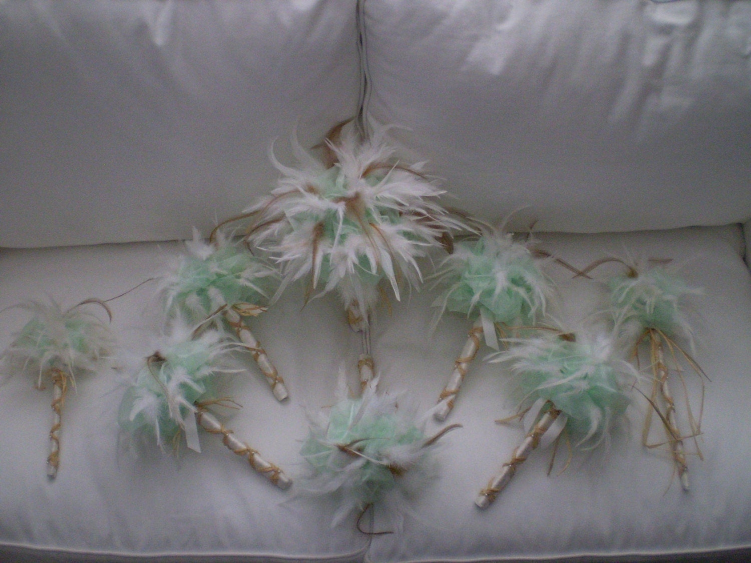 COUNTRY CHIC Wedding Feather Bouquet And Boutonierre
