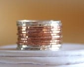 14k rose gold filled and sterling silver hammered stackable rings- rose gold staking rings- rose gold staking rings- rose gold