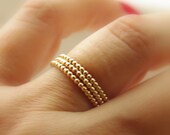 SALE:Yellow Gold Filled Dotted Stackable Rings (eternity bands) skinny, thin dainty, thumb finger ring, stack, stacker, stacking rings