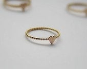 SweetHeart Gold Filled Stacking Ring- Sweet Heart unique Wedding Ring- Wedding gift - Dainty Heart Stacking Gold Ring- Wedding