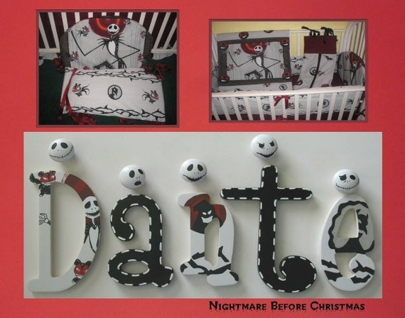 Nightmare Before Christmas Nursery Wall Decor Letters NBC Jack Skellington