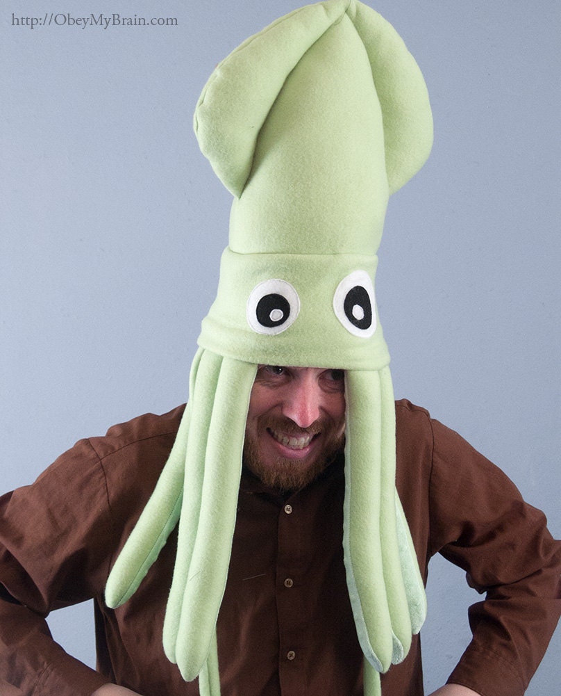 Squid Hat Plush - Large Light green