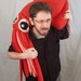 Giant Squid Fleece Hat - Red
