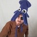 Plush Squid Hat - Small Dark Blue Fleece