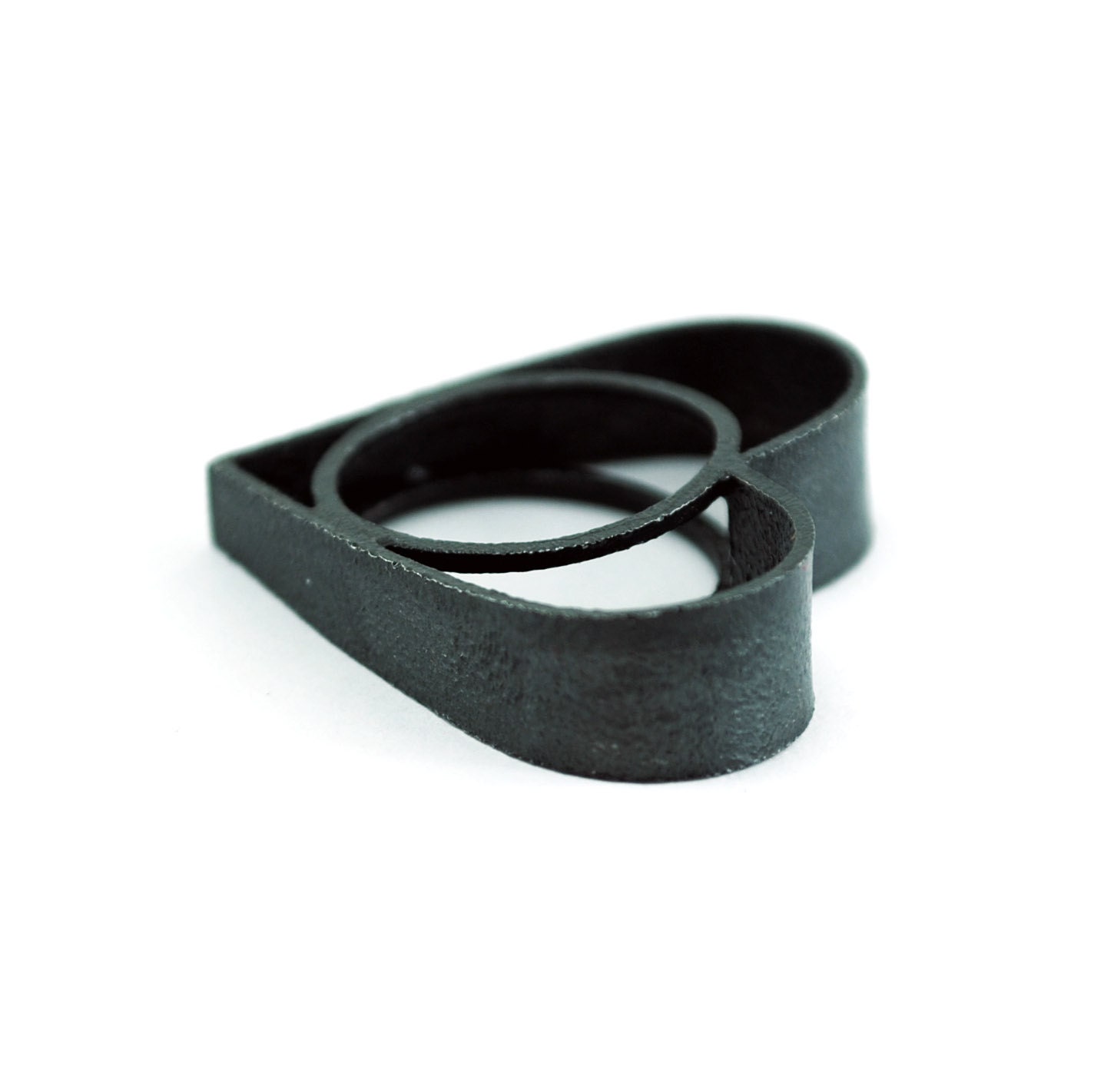 Black Heart Ring Pendant 2 in 1. Oxidized - Texturized Sterling Silver. Blackened. US Size 6. Handmade by Maria Goti Joyas