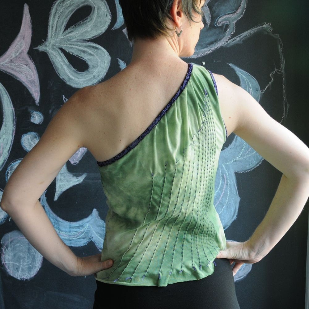 Woman's One Shoulder Pintuck Top small medium