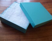50 Pack 3.5X3.5X1 Inch Teal Cotton Filled Jewelry Gift Presentation Boxes